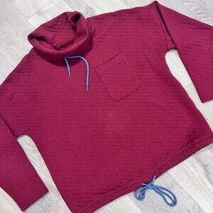 NWT United By Blue Maroon Quilted Cowl Neck Pull Over Medium